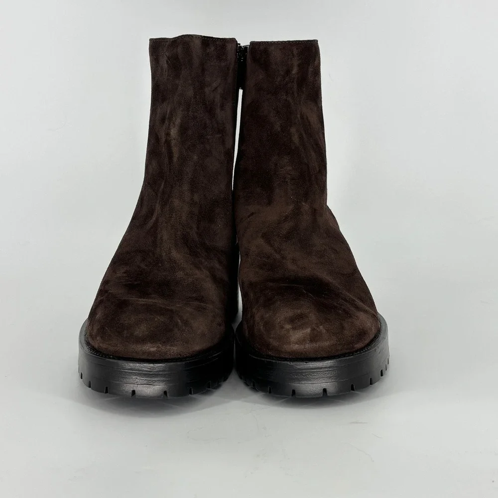 La Canadienne Weave City Dry Waterproof Suede Boots Brunette Brown Women Size 11